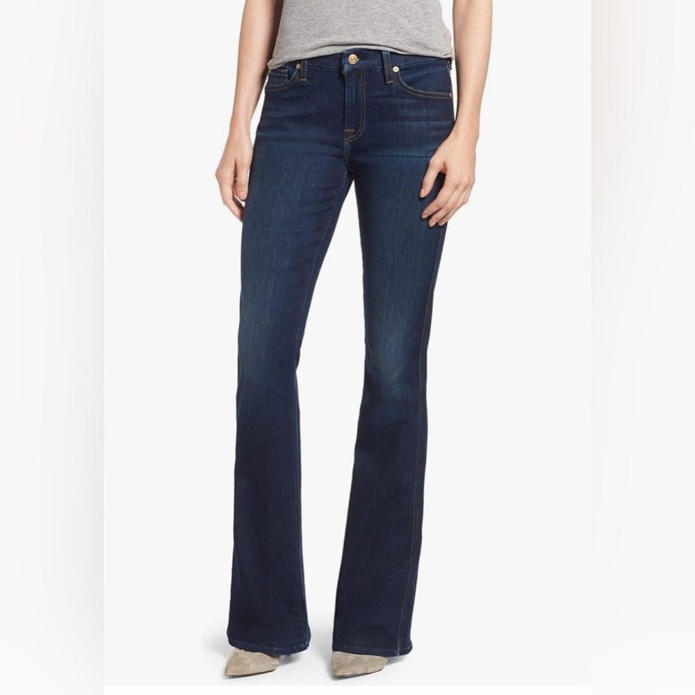 7 For All Mankind The High Waist Slim Trouser Wide Leg Flare Jean 29/8